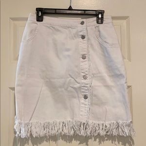 Anthropologie White Denim Skirt